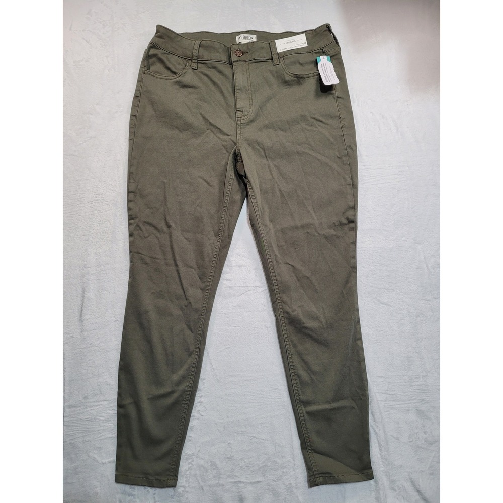 NWT m jeans by maurices Jeggings Women L‎ Short Olive Green High Rise Stretch
